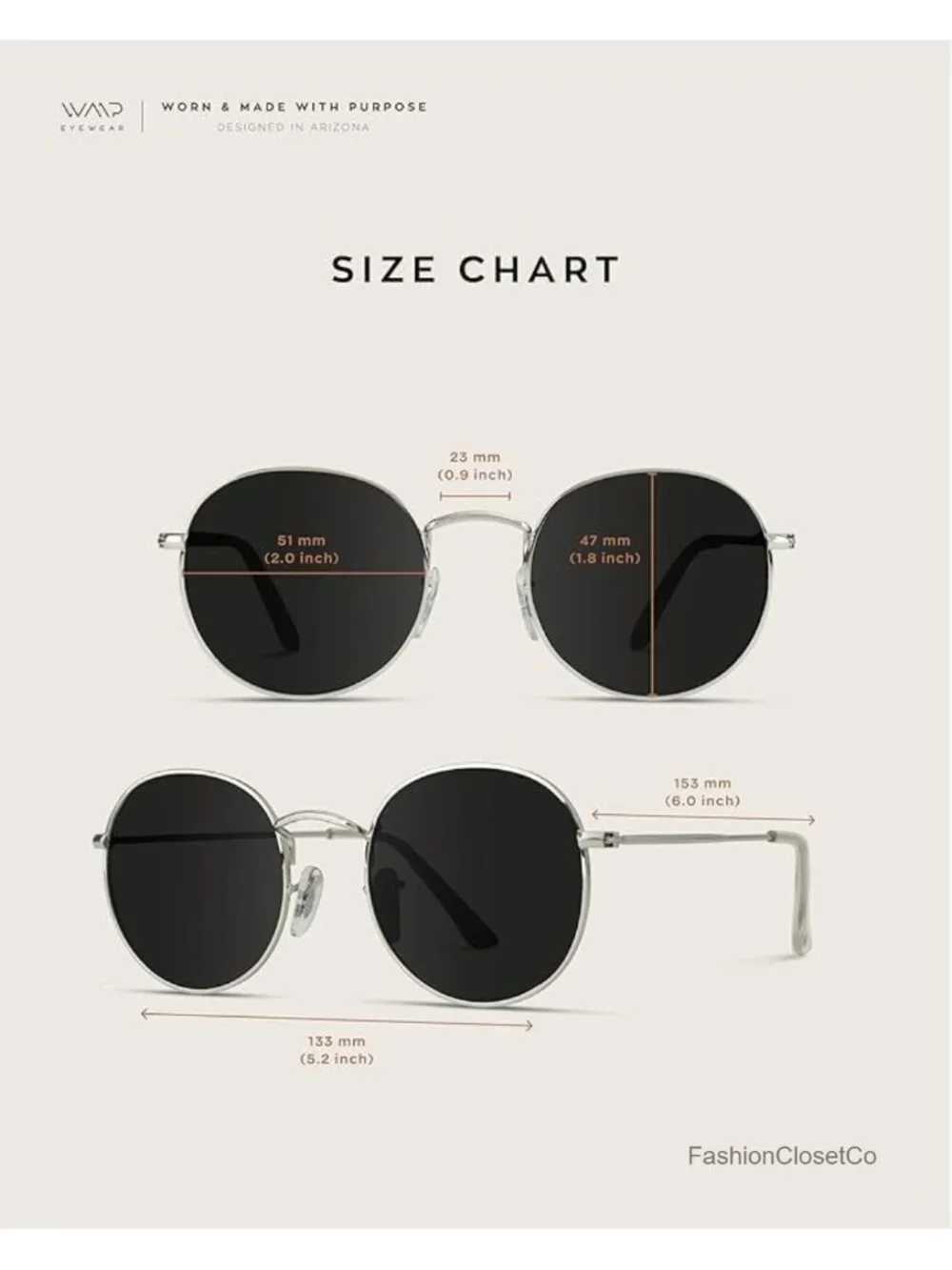 Stainless Steel Round Sunglasses with Polarized Lenses